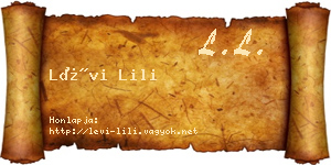 Lévi Lili névjegykártya